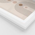 Plakat w ramie 30x40 - Zgeometryzowane Wizje - boho plakat, minimalizm - rama biała