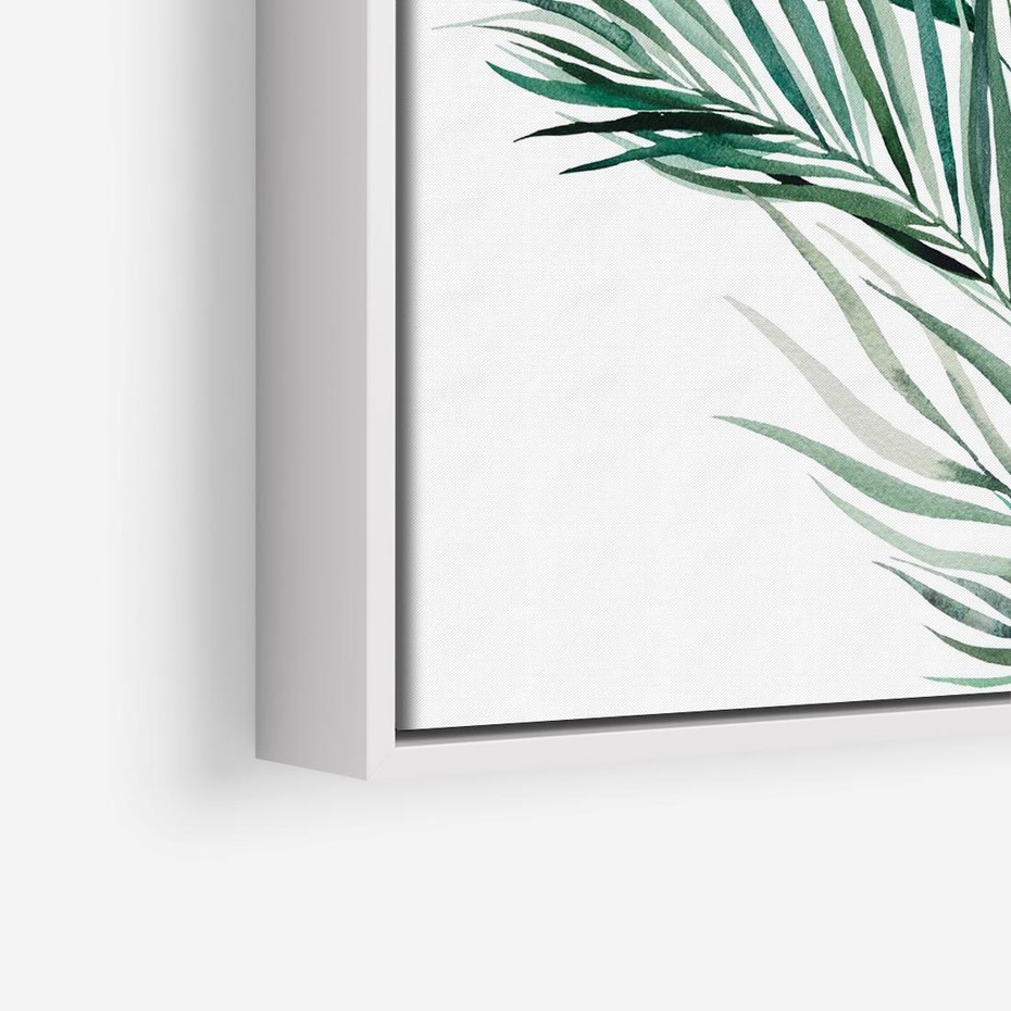 Obraz w ramie 80x80 - Blask Natury - złote, liście - rama biała