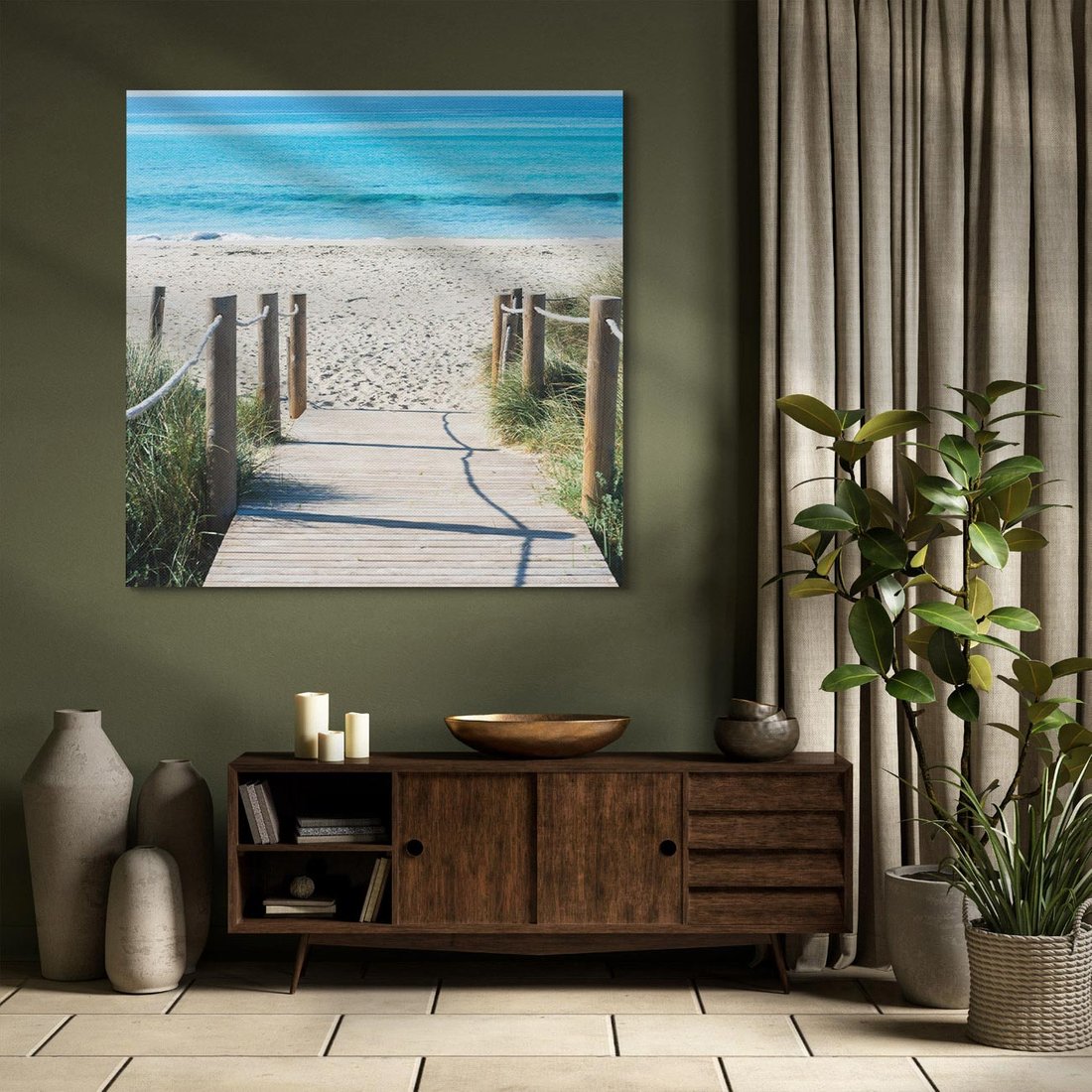 Obraz na płótnie 50x50 - Żywa Natura - plaża, morze