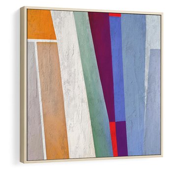 Obraz w ramie 50x50 - Księga Ukrytych Odbić - abstrakcyjne dziwne kształty, olejny obraz - rama drewno