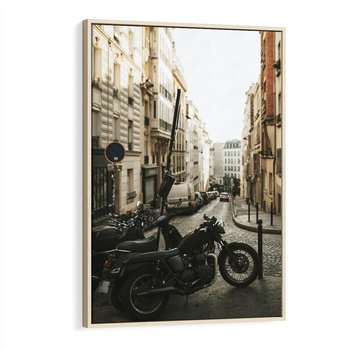 Obraz w ramie 80x120 - Ducha Przygody - motor, uliczka - rama drewno