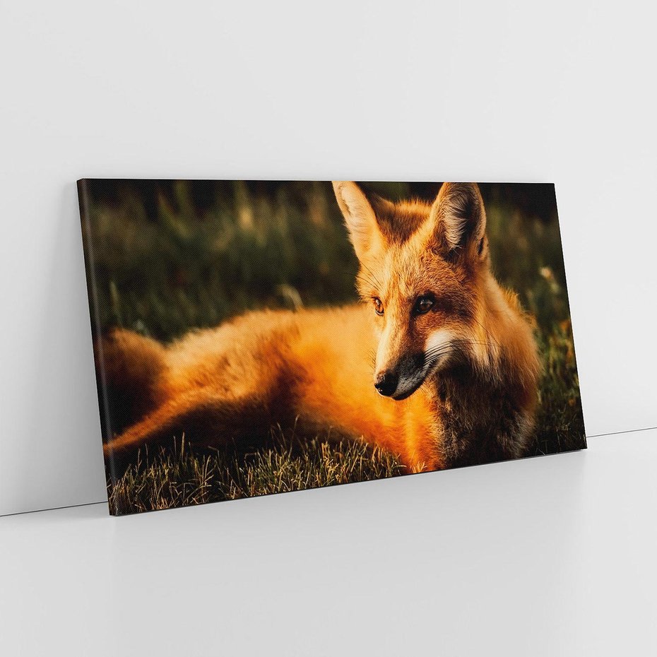 Obraz na płótnie 120x60 - Lisek w lesie - lis, lisek