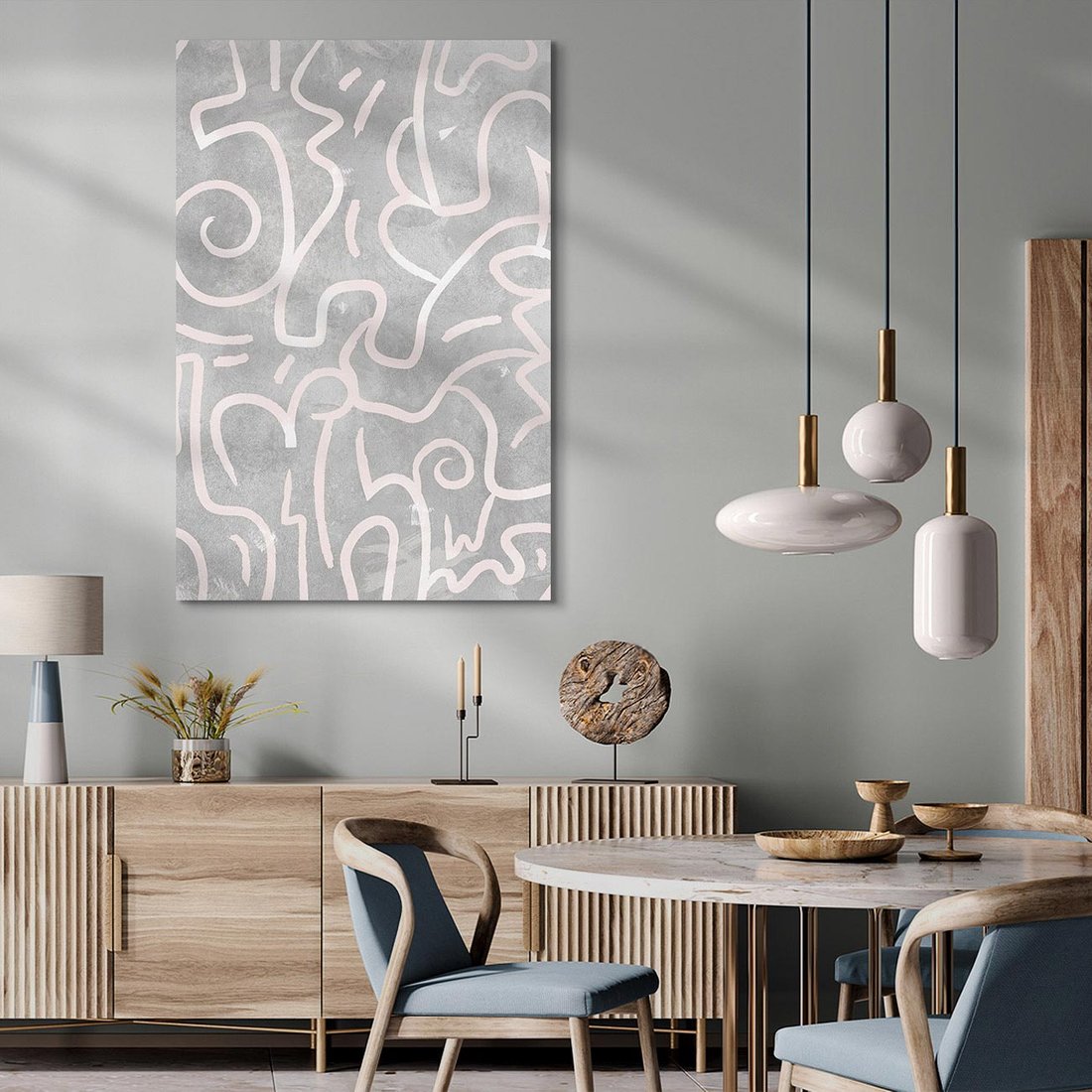 Obraz na płótnie 70x100 - Sploty odblasków i zawirowań - abstrakcyjne rysunki, wzorek