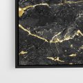 Obraz w ramie 70x50 - Egzotyczny Blask - marmur, złoto - rama czarna