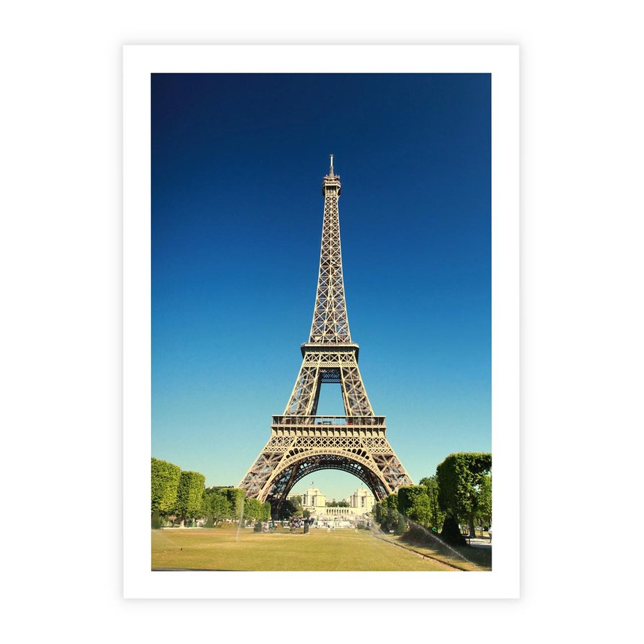 Plakat bez ramy 21x30 - Ikoniczny symbol miasta - wieża, Eiffla