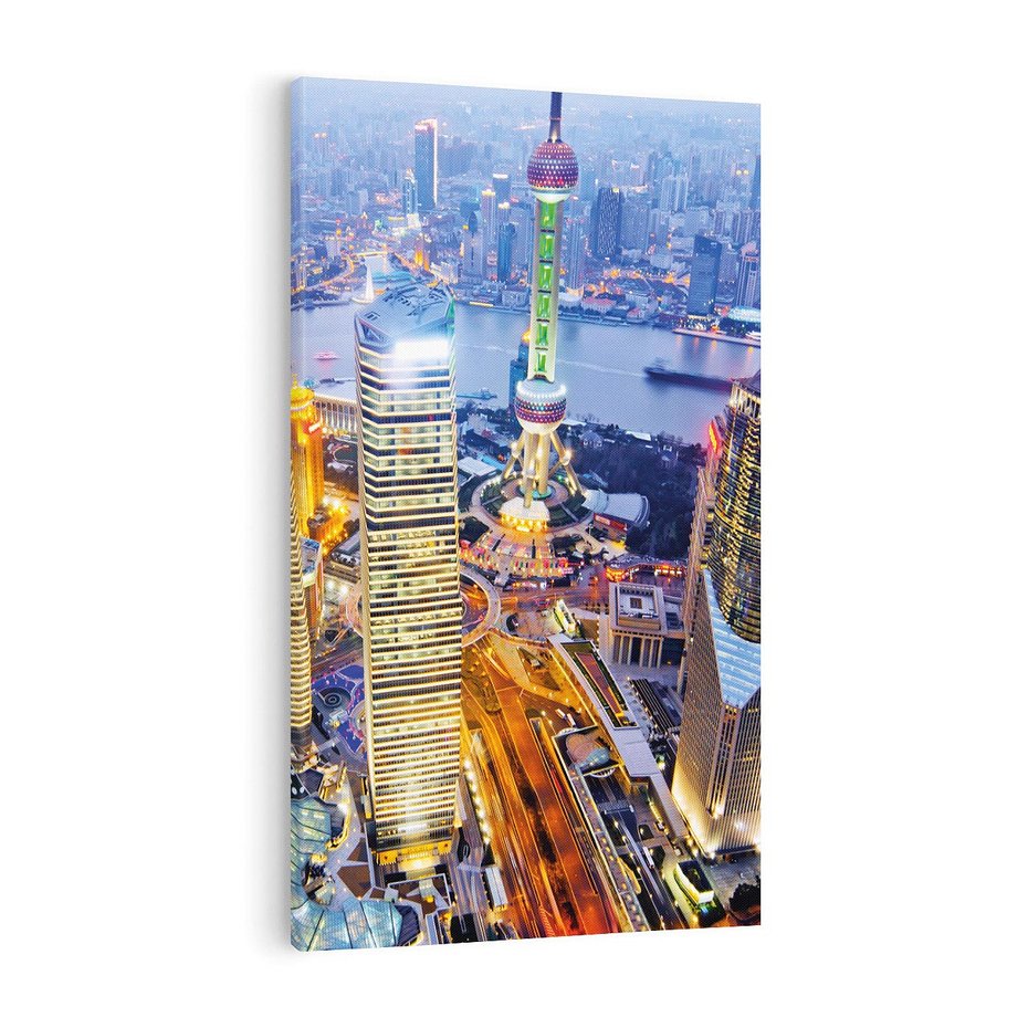 Obraz na płótnie 70x100 - Wzgórza Mieściny - wieżowce, miasto