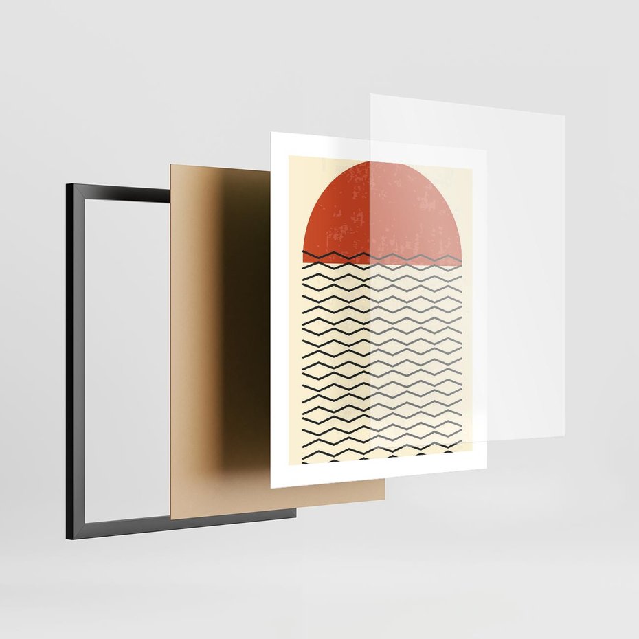 Plakat w ramie 40x50 - Abstrakcyjne Wzory na Plakacie - geometryczna sztuka, nowoczesny plakat - rama czarna