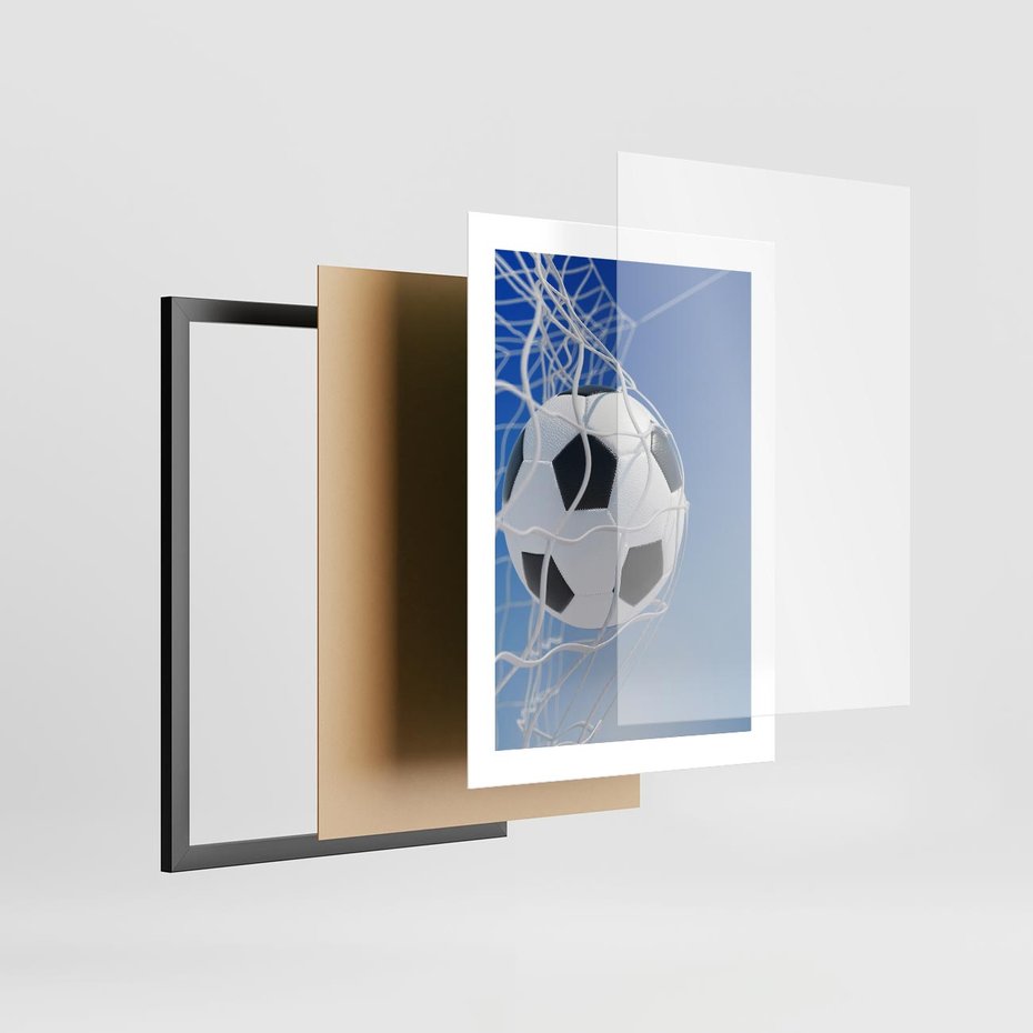 Plakat w ramie 30x40 - Pasja na Plaży - piłka, siatka - rama czarna