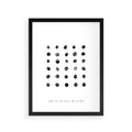 Plakat w ramie 30x40 - Boho Sztuka Wolości - minimalistyczny plakat, czarne kropki na białymtle - rama czarna