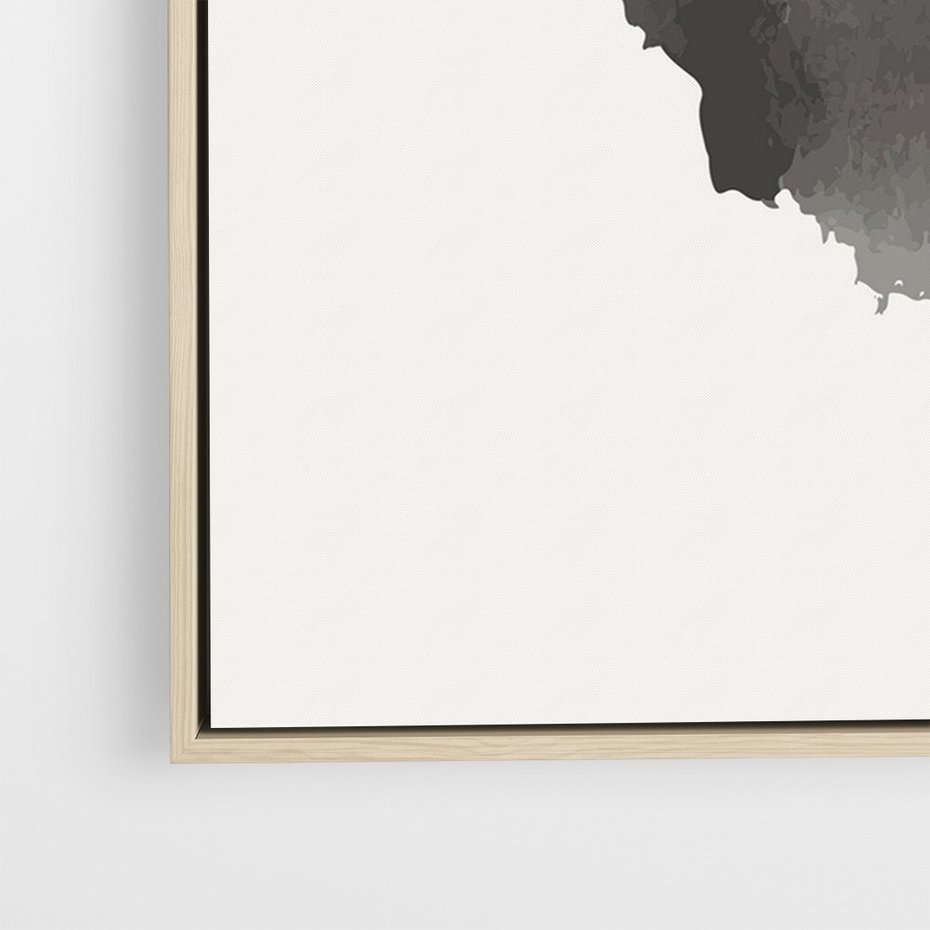 Obraz w ramie 50x70 - Księga Form - abstrakcyjne nieregularne plamy, czarny - rama drewno