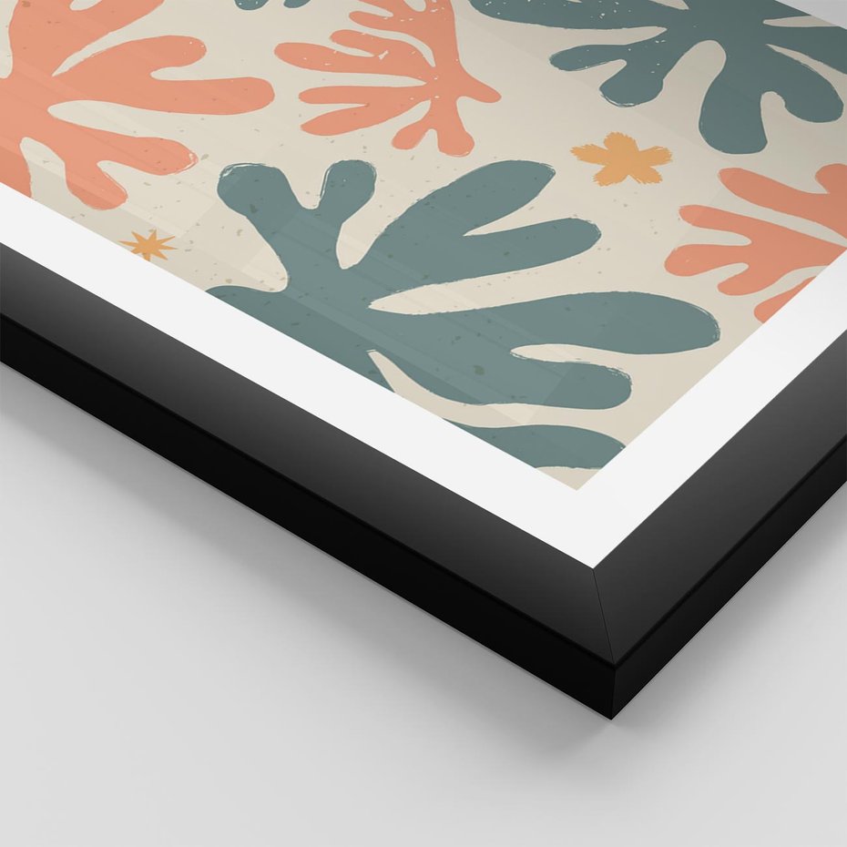 Plakat w ramie 30x40 - Boho Wybuch - boho formy, kształty - rama czarna