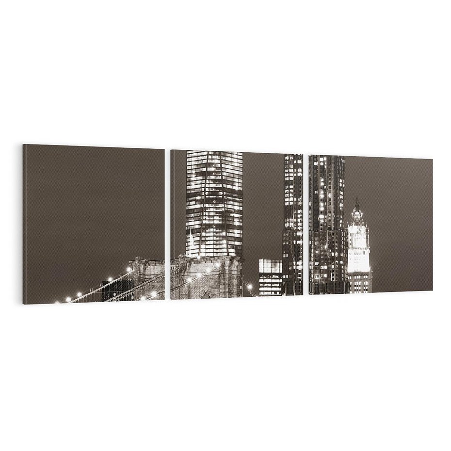 Obraz na płótnie 120x40 - Magia miasta nocą - miasto, noc