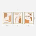 Zestaw obrazy w ramie 50x70 galeria - Kobieta, abstrakcja, one-line, nowoczesny - rama drewno