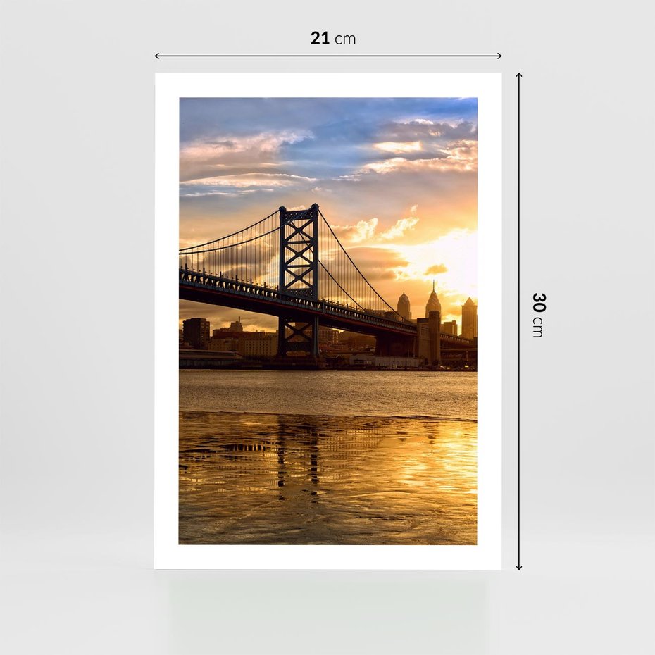 Plakat bez ramy 21x30 - Most w mieście - most, miasto