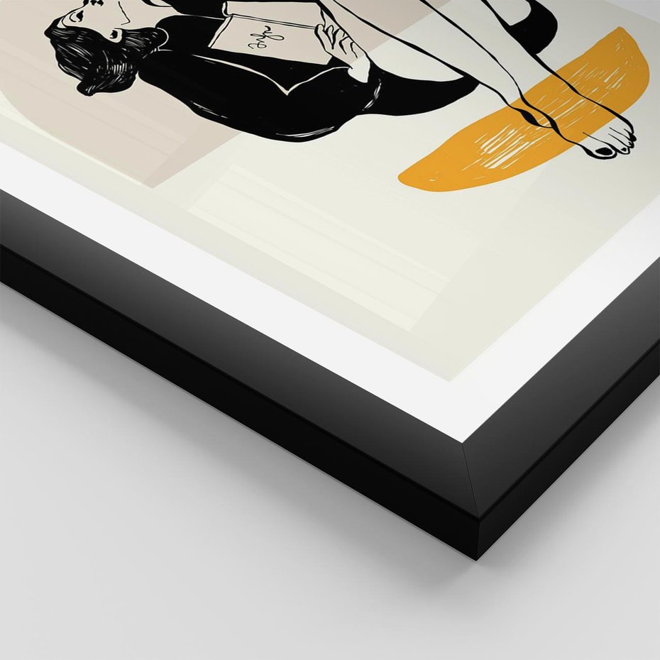 Plakat w ramie 50x70 - Kształt Kobiecego Portretu - grafika, kobieta - rama czarna