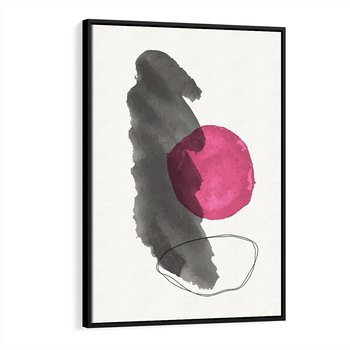 Obraz w ramie 50x70 - Bezczasowe Rytmy - abstrakcyjne nieregularne plamy, czarny - rama czarna