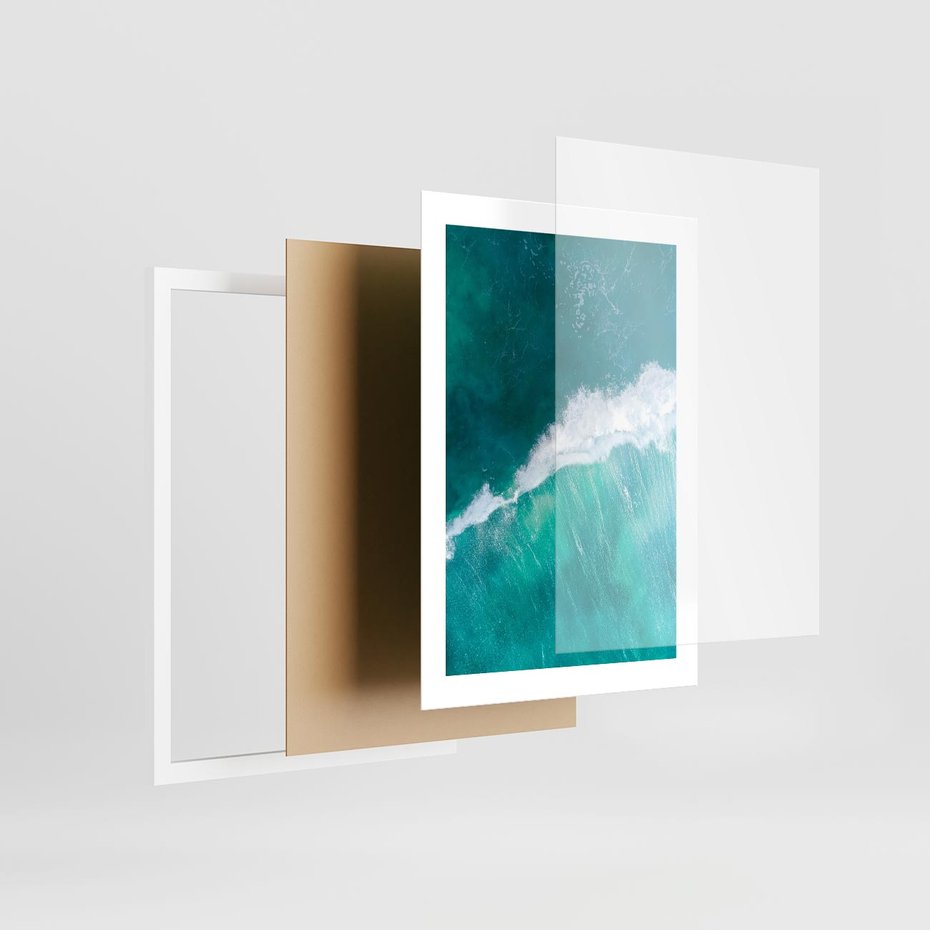 Plakat w ramie 30x40 - Siła i Spokój - morze, ocean - rama biała