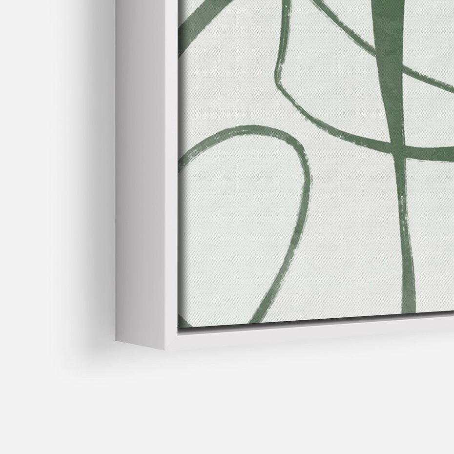 Obraz w ramie 70x100 - Zielony Spokój - zielona abstrakcja, spokojny plakat - rama biała