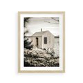 Plakat w ramie 30x40 - Nostalgiczna Oaza - rustykalny domek, domek nad jeziorem - rama drewno