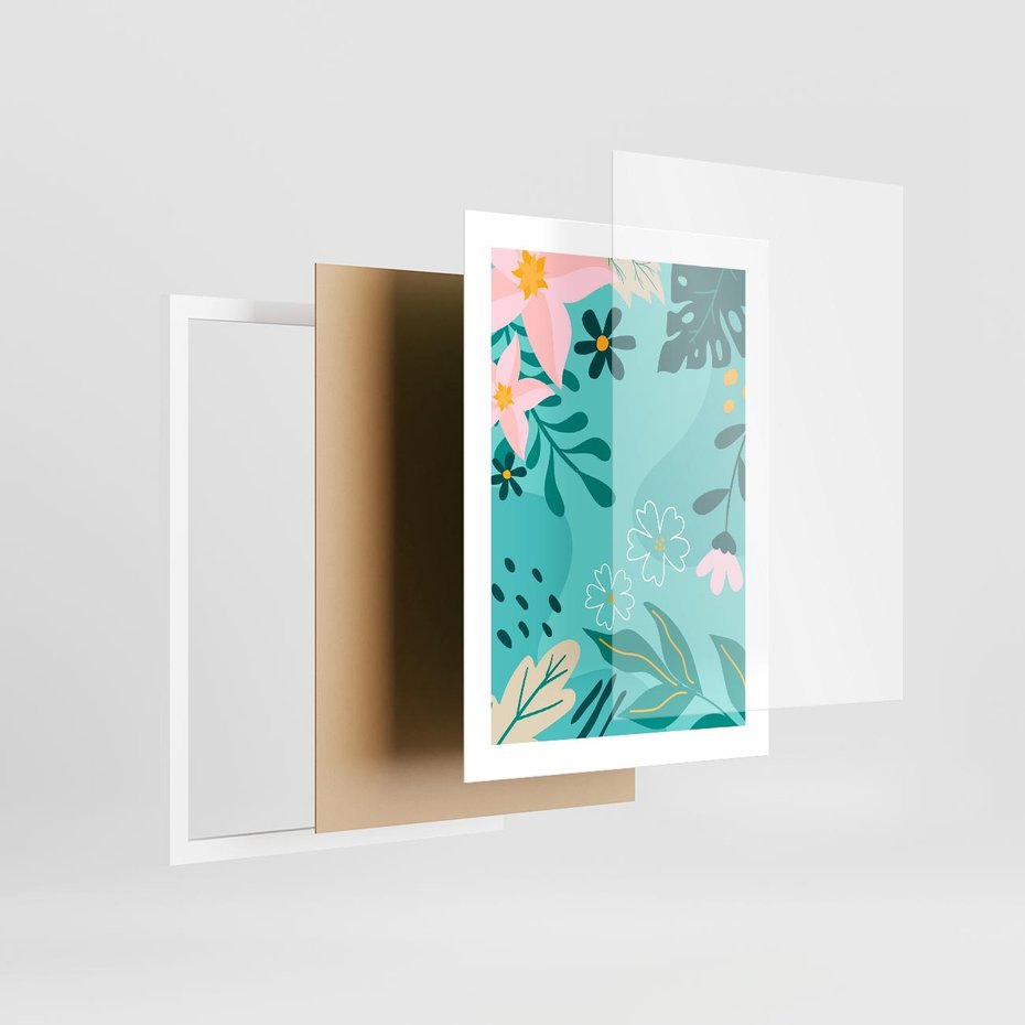 Plakat w ramie 30x40 - Rozkwitające Widoki - pastelowa kompozycja, kwiaty - rama biała