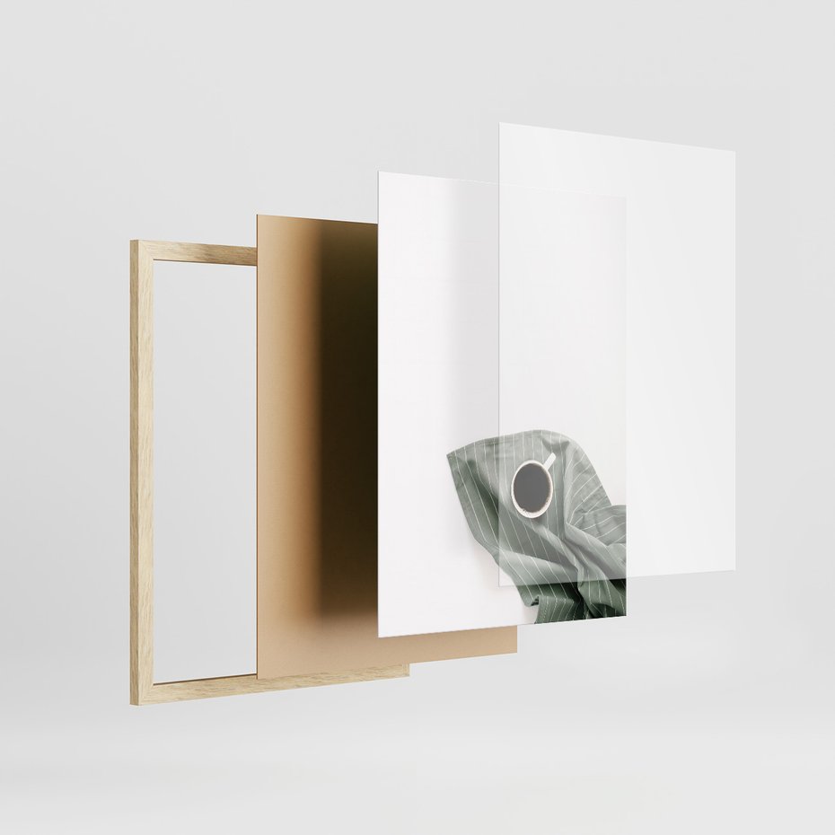 Zestaw obrazy w ramie 50x70 galeria - Kawa, typografia, do, kuchni - rama drewno