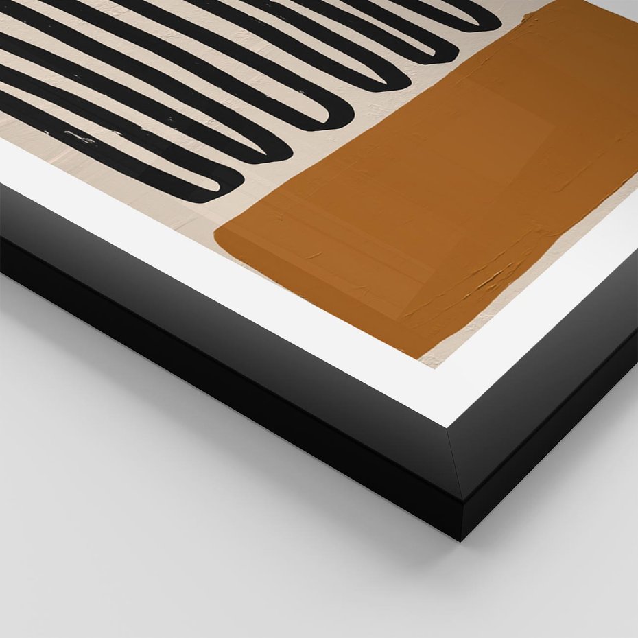 Plakat w ramie 30x40 - Boho Impulsy Kreatywności - abstrakcyjny plakat, brąz - rama czarna