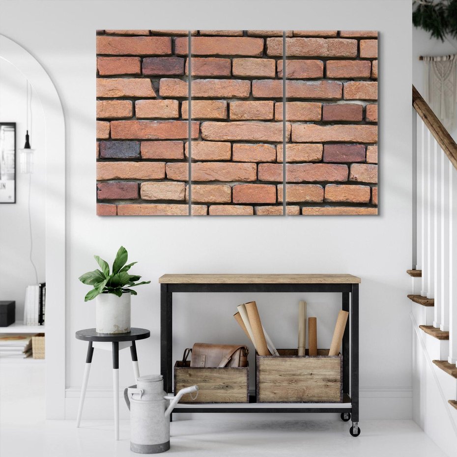 Obraz na płótnie 120x80 - Mur cegieł: industrialny urok - cegły, mur