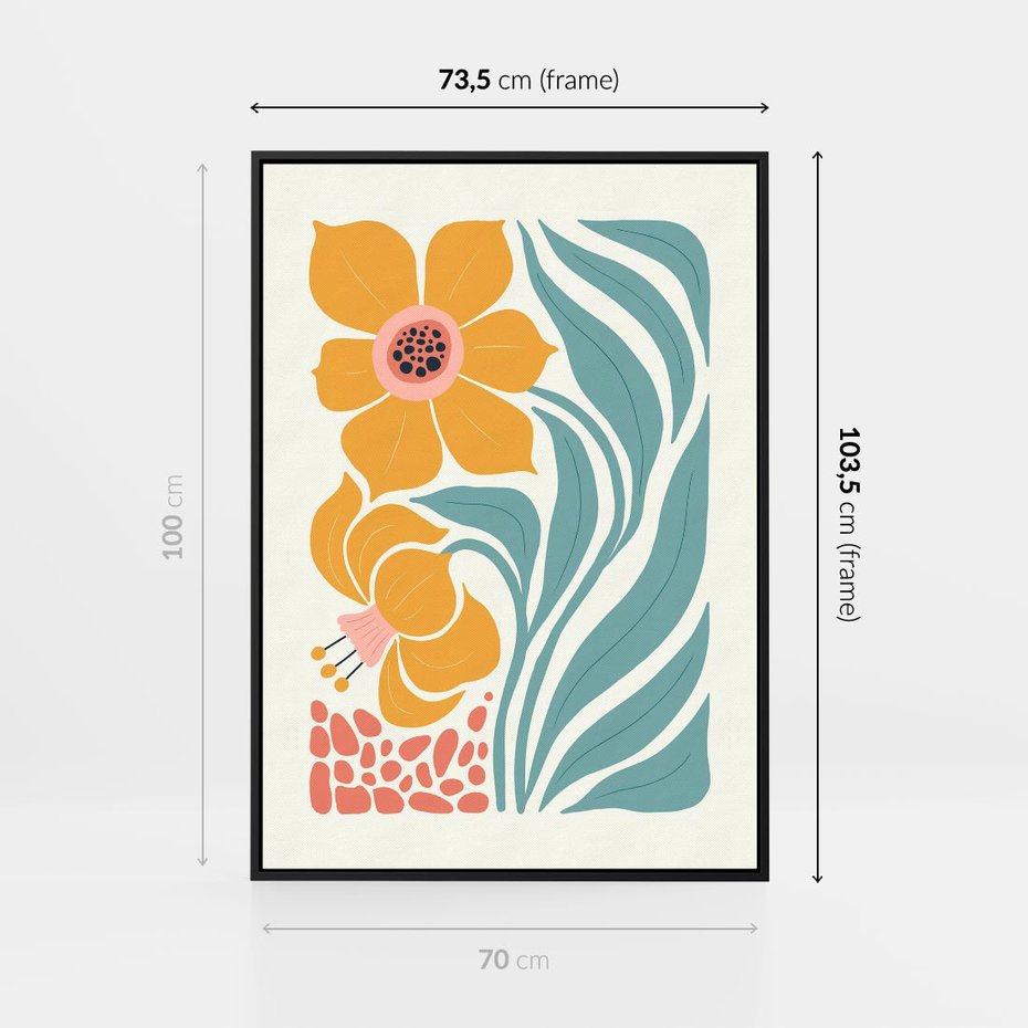 Obraz w ramie 70x100 - Pastelowa Piękność - nowoczesna sztuka, plakat - rama czarna