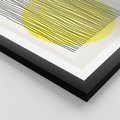 Plakat w ramie 30x40 - Ciepłe Przenikanie - geometria, żółte koło - rama czarna