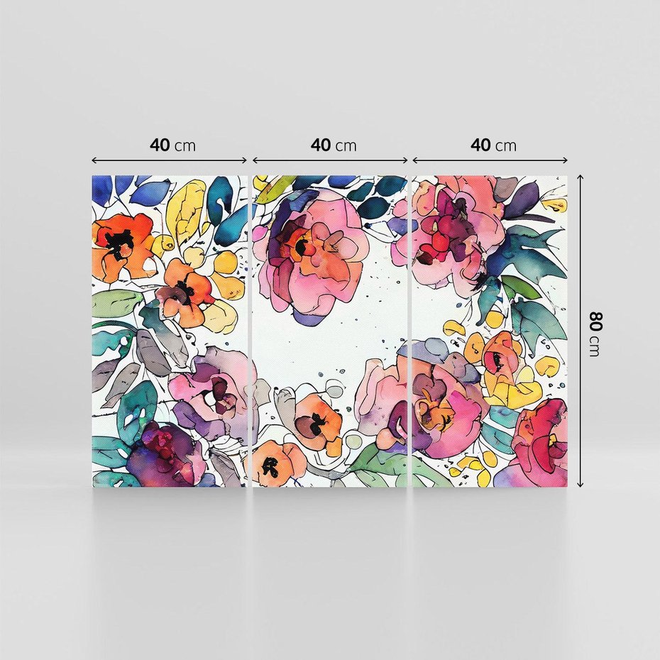 Obraz na płótnie 120x80 - Rozkwitające marzenia - akwarelowe kwiaty, kolory