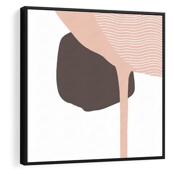 Obraz w ramie 50x50 - Wibracje Odbić Plam - abstrakcyjny obraz, rozlewające się plamy - rama czarna