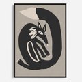 Obraz w ramie 50x70 - Migotliwe Echa Skandynawii - skandynawska sztuka, lis - rama czarna