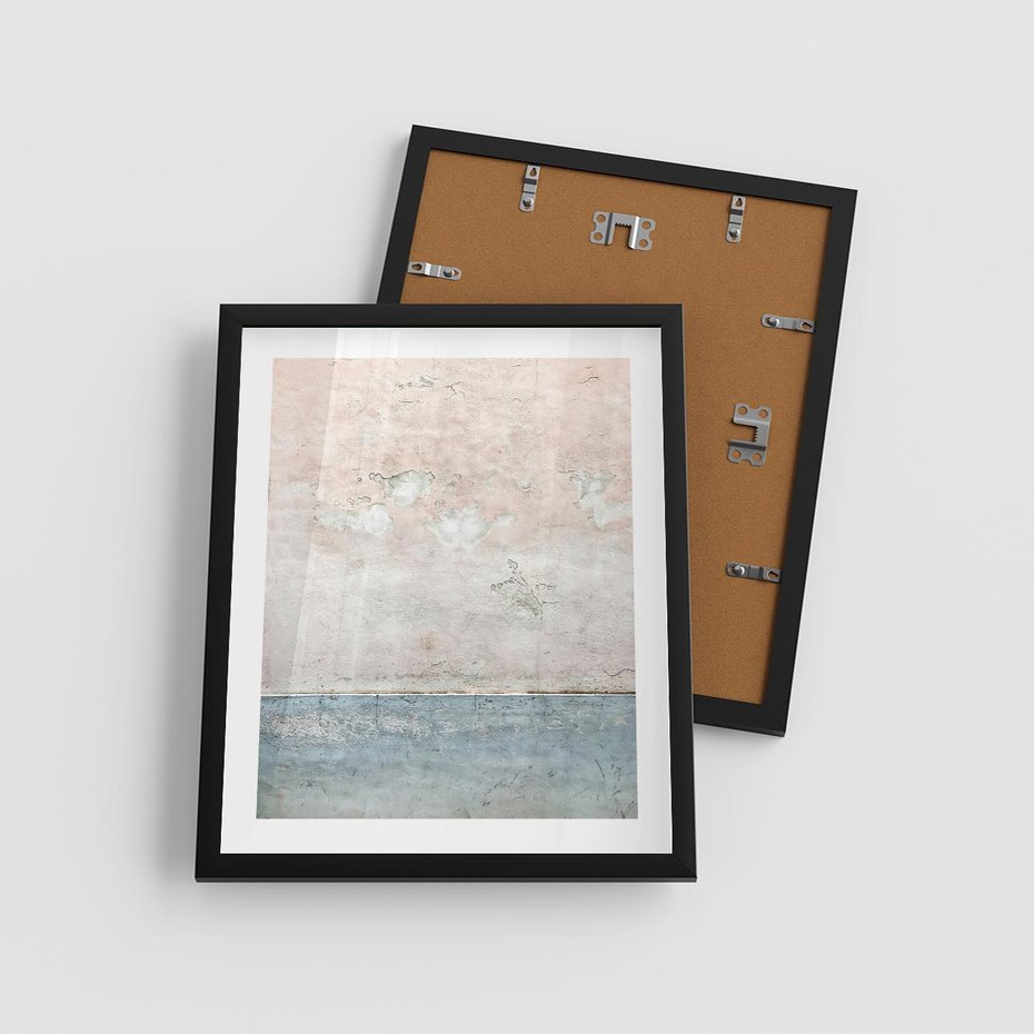 Plakat w ramie 40x50 - Obraz Starej Ściany z Delikatnymi Odcieniami - ściana, stara ściana - rama czarna