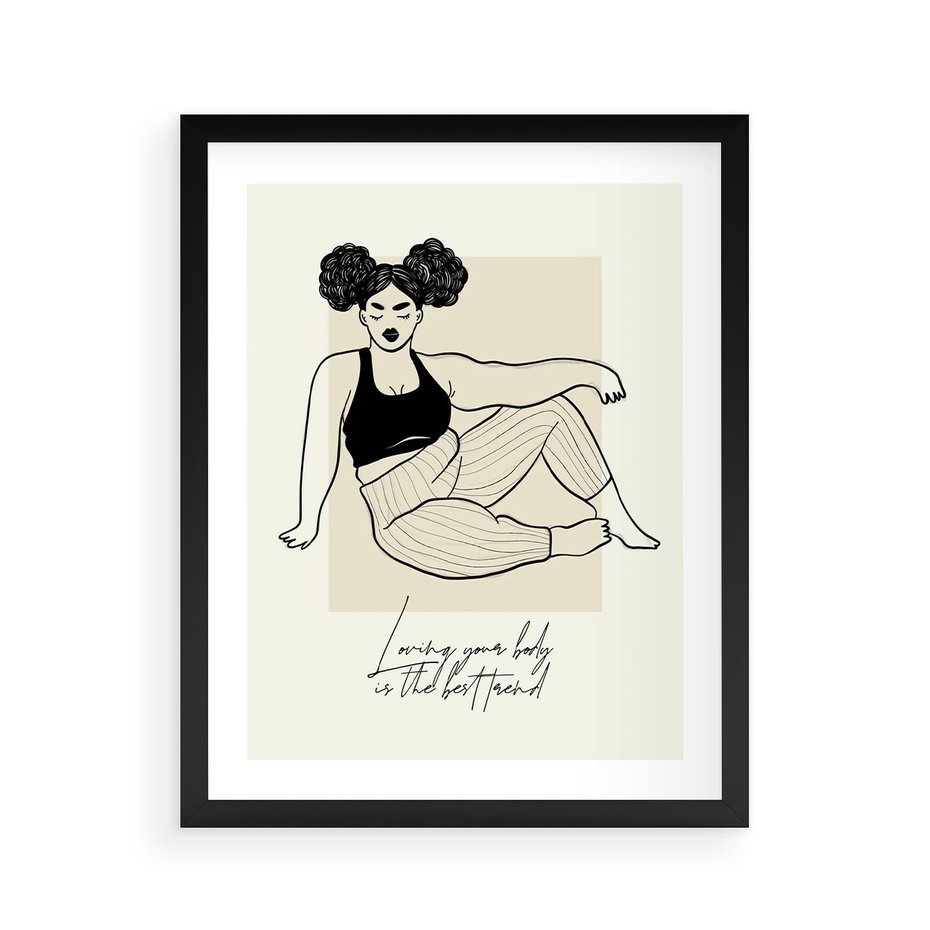 Plakat w ramie 40x50 - Kobieca Moc - nowoczesna sztuka kobieca, plakat - rama czarna