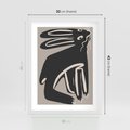 Plakat w ramie 30x40 - Konturujące Struktury - skandynawska sztuka, królik - rama biała