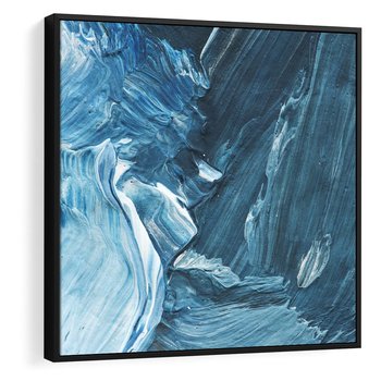 Obraz w ramie 50x50 - Wyrazista abstrakcja w akwareli - abstrakcja, akwarela - rama czarna
