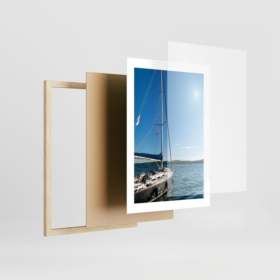 Plakat w ramie 30x40 - Wolność na Horyzoncie - żaglowiec, morze - rama drewno