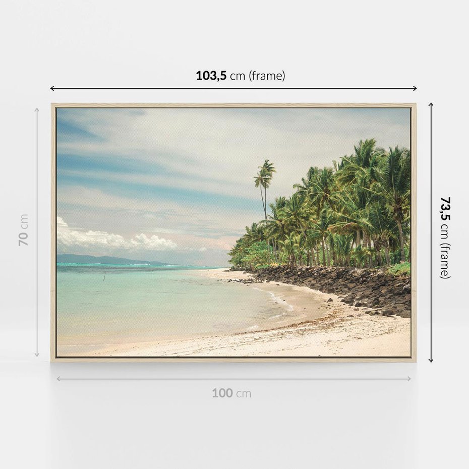 Obraz w ramie 100x70 - Uczta Egzotycznych Marzeń - fotografia, rajska plaża - rama drewno