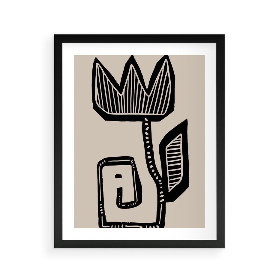 Plakat w ramie 40x50 - Migotliwa Symfonia Kwiatu - kwiat, nowoczesna grafika - rama czarna