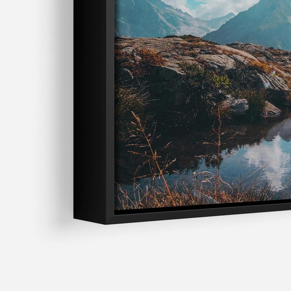Obraz w ramie 50x50 - Inspirujący Pejzaż - ścieżka, górska - rama czarna