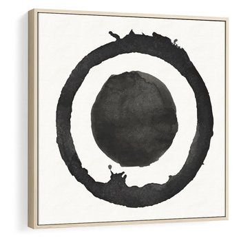 Obraz w ramie 80x80 - Harmonijne Emocje - abstrakcyjne plamy okręgi, akwarelowe - rama drewno