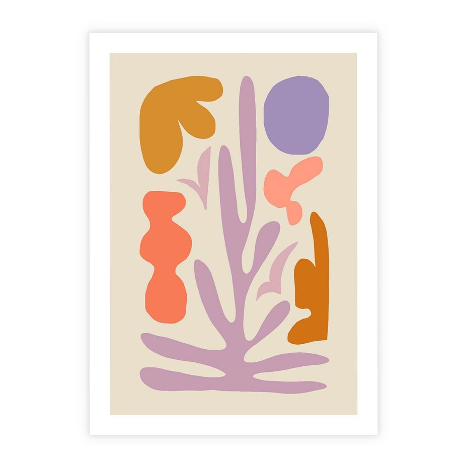 Plakat bez ramy 30x40 - Przenikająca Harmonia - abstrakcyjny obraz, pastelowe kolory