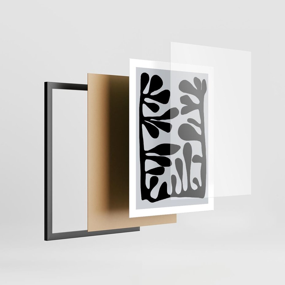 Plakat w ramie 50x70 - Taniec Kształtów - matisse, sztuka nowoczesna - rama czarna