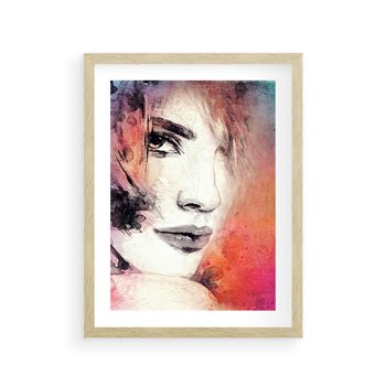 Plakat w ramie 50x70 - Kobieta w sztuce - portret, kobieta - rama drewno