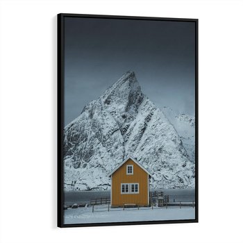 Obraz w ramie 50x70 - Urok Norweskich Domków - Skandynawia, Norwegia - rama czarna