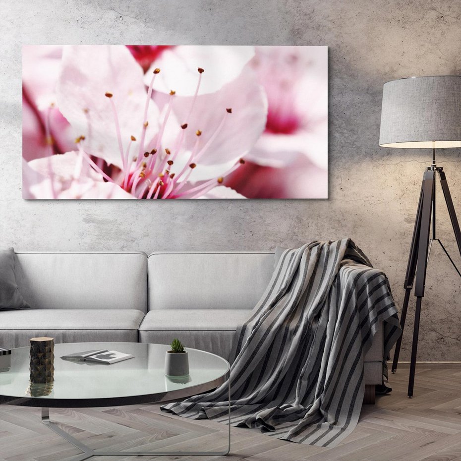 Obraz na płótnie 120x60 - Kwitnąca Wiśnia - kwiaty, kwitnąca