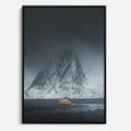 Obraz w ramie 50x70 - Skandynawski pejzaż - skadynawski, pejzaż - rama czarna