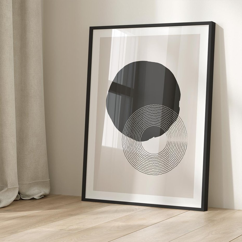 Plakat bez ramy 21x30 - Migotliwa Opowieść - abstrakcyjna kompozycja, okręgi