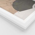Plakat w ramie 50x70 - Geometryczna Elegancja: One Line - geometria, nowoczesna sztuka - rama biała