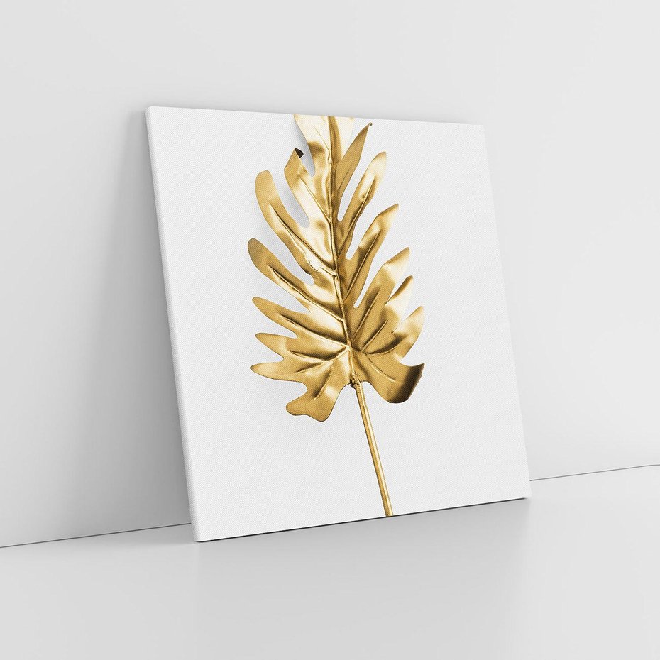 Obraz na płótnie 80x80 - Ponadczasowy Urok - złote, liście